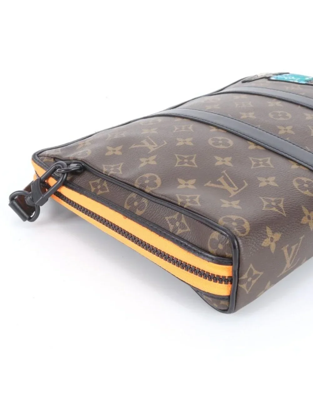 Louis Vuitton Monogram LV Friends Keepall Pouch Leather Tote Clutch